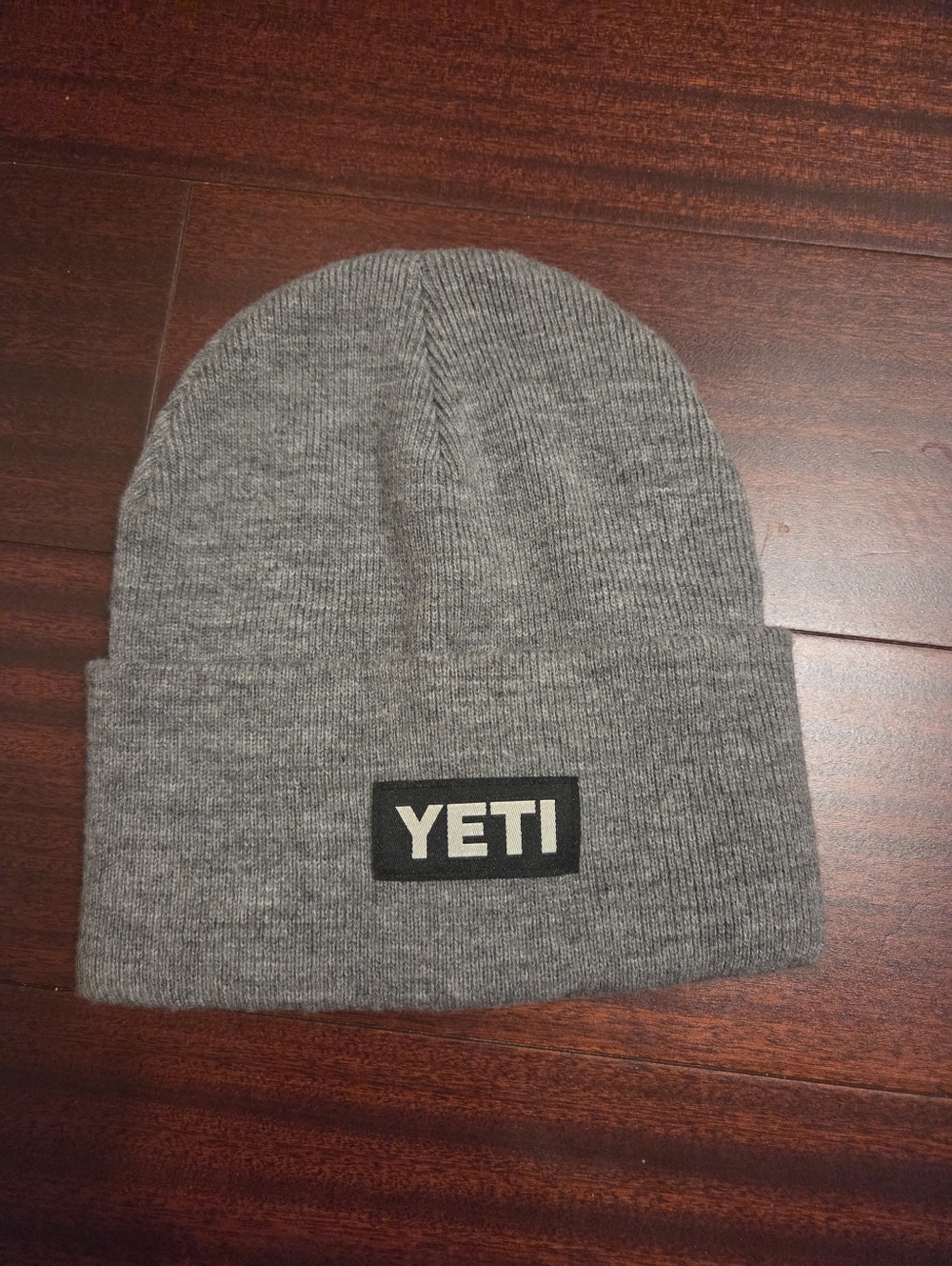 Yeti Gray Ribbed Knit Cuffed Beanie